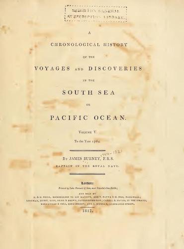 A Chronological History of the Discoveries in the South Sea Vol. 5 - Title Page
