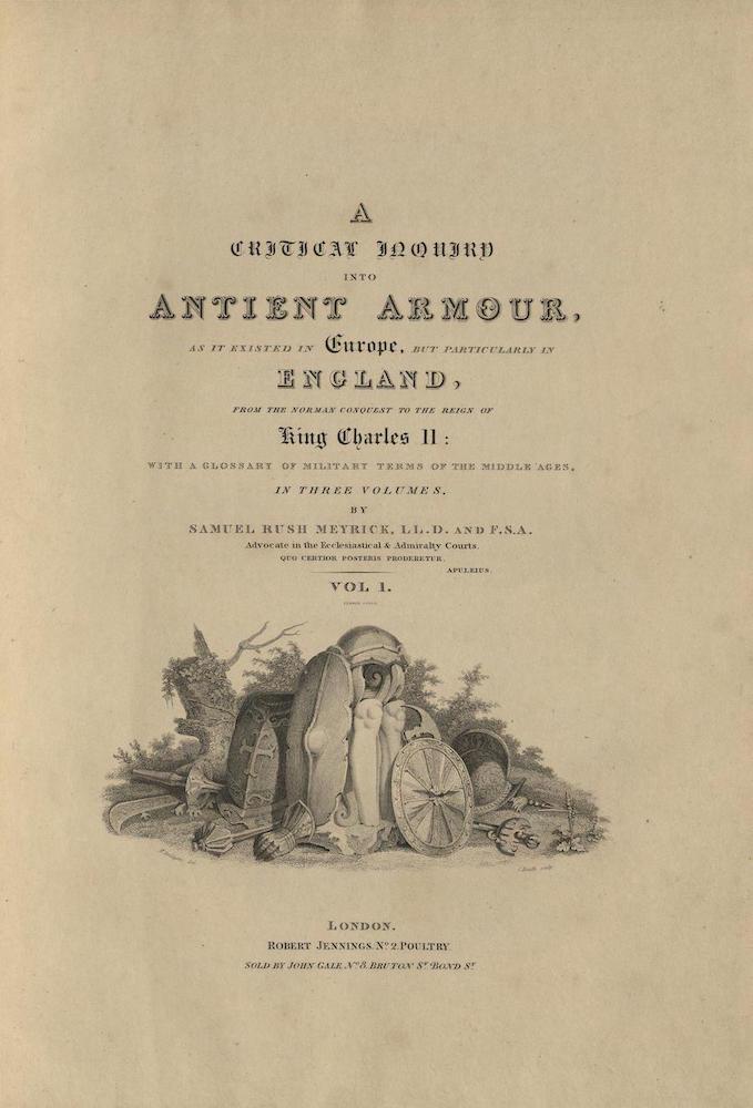 Aquatint & Lithography - A Critical Inquiry into Antient Armour Vol. 1