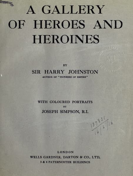 A Gallery of Heroes and Heroines - Title Page (1915)
