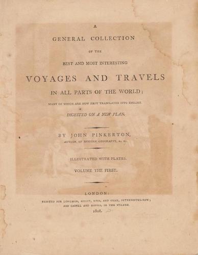 English - A General Collection of Voyages and Travels Vol. 1