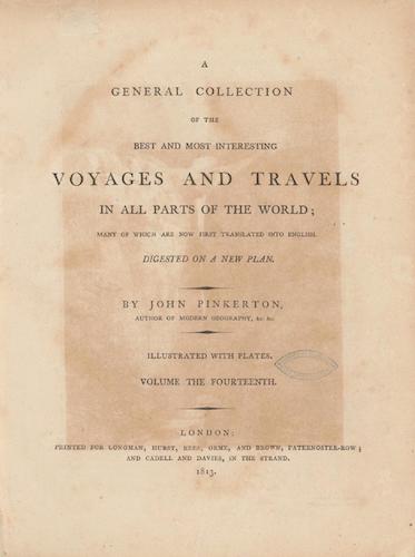 A General Collection of Voyages and Travels Vol. 14 - Title Page