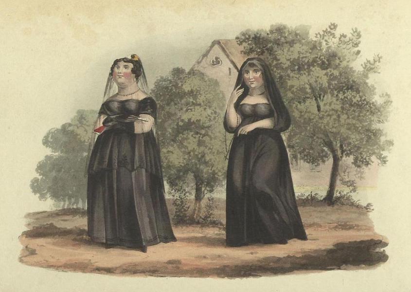 A History of Madeira - A Lady and Her Servant Going to Church (1821)