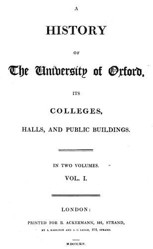 Aquatint & Lithography - A History of the University of Oxford Vol. 1