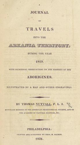 American Southwest - A Journal of Travels into the Arkansa Territory