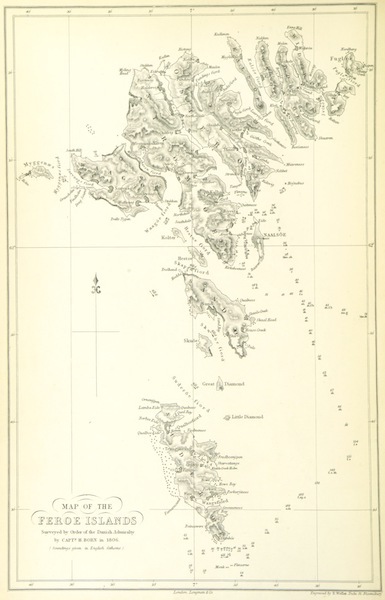 A Narrative of the Cruise of the Yacht Maria - Map of the Faroe Islands (1855)