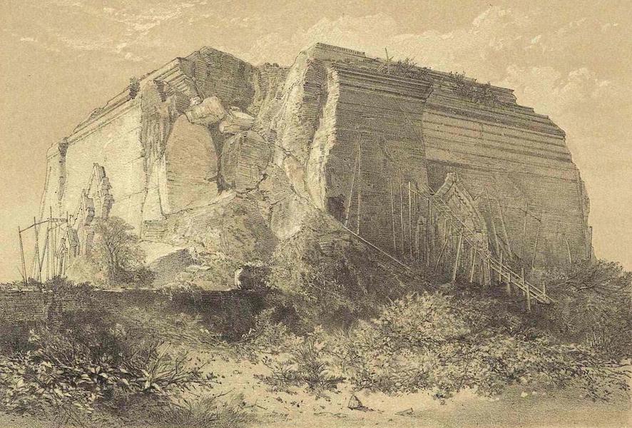 A Narrative of the Mission to the Court of Ava - View of the Great Pagoda at Mengoon as Shattered by the Earthquake of 1839 (1858)