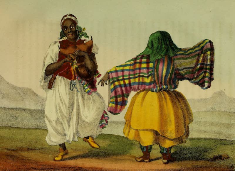 A Narrative of Travels in Northern Africa - Piper and Dancer, Tripoli and Dancing Woman Sockna (1821)