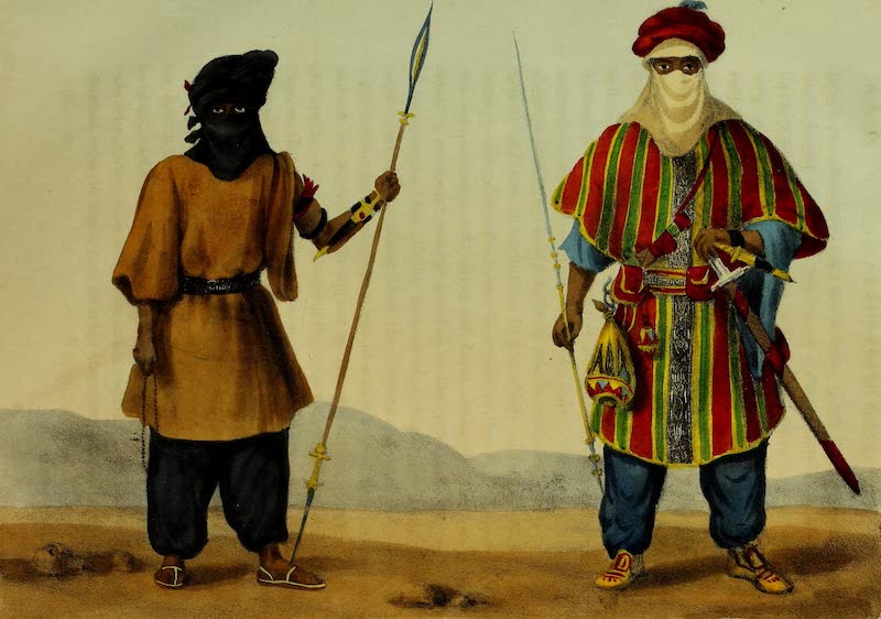A Narrative of Travels in Northern Africa - Tuarick in a shirt of leather and Tuarick of Aghades (1821)