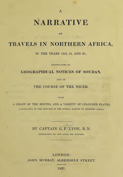 A Narrative of Travels in Northern Africa - Title Page (1821)