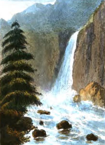 A Picturesque and Descriptive Tour in the Mountains of the High Pyrenees - Cascade of L'Escoubous (1825)