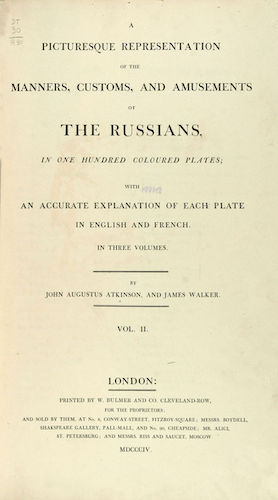 Aquatint & Lithography - A Picturesque Representation of the Russians Vol. 2