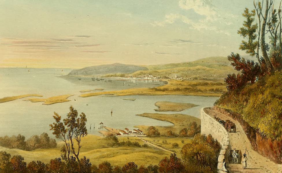 A Picturesque Tour of the Island of Jamaica - View on Montego Bay from Reading Hill (1825)