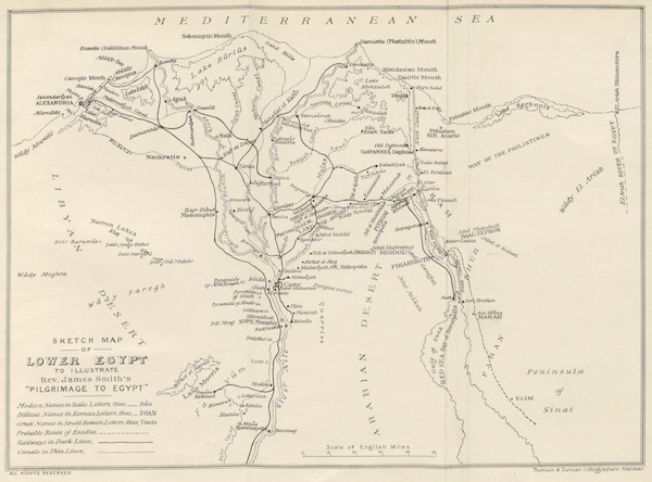 A Pilgrimage to Egypt - Sketch Map of Lower Egypt (1897)