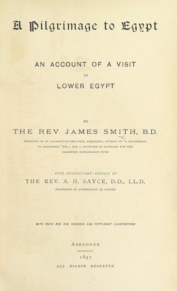 A Pilgrimage to Egypt - Title Page (1897)