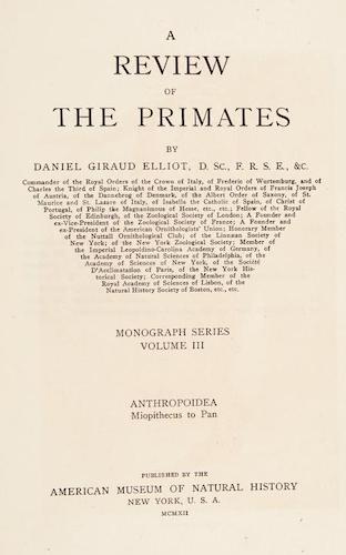 A Review of the Primates Vol. 3