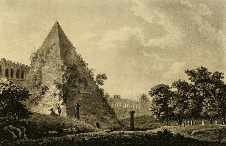 A Select Collection of Views and Ruins in Rome - The Pyramid of Caius Cestius (1815)