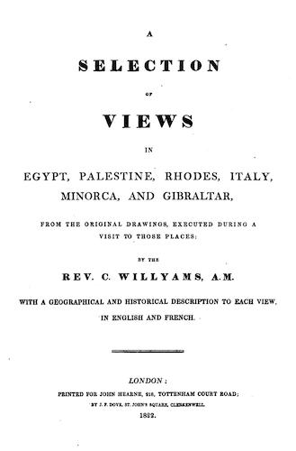 Balaeric Islands - A Selection of Views in Egypt, Palestine, Rhodes, Italy, Minorca, and Gibraltar