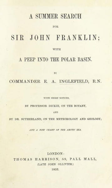A Summer Search for Sir John Franklin - Title Page (1853)
