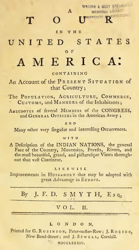 A Tour in the United States of America Vol. 2 (1784)