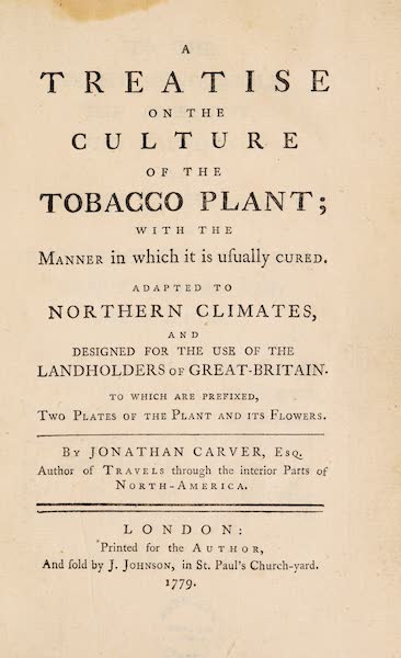 A Treatise on the Culture of the Tobacco Plant - Title Page (1779)