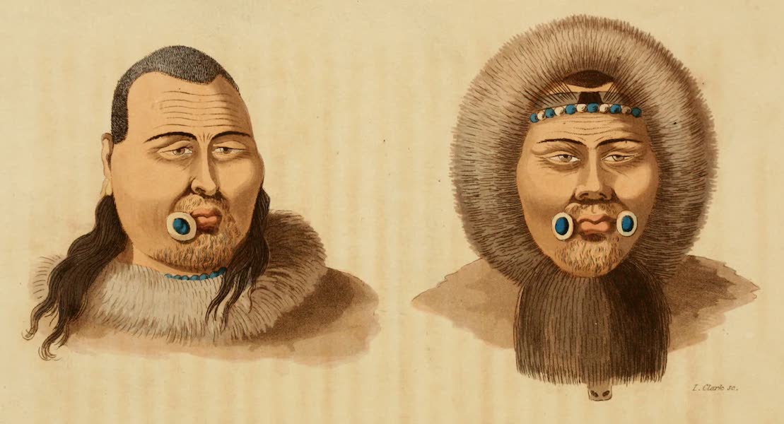 A Voyage of Discovery, into the South Sea and Beering's Straits Vol. 1 - Portraits of Inhabitants of Kotzebue Sound (1821)