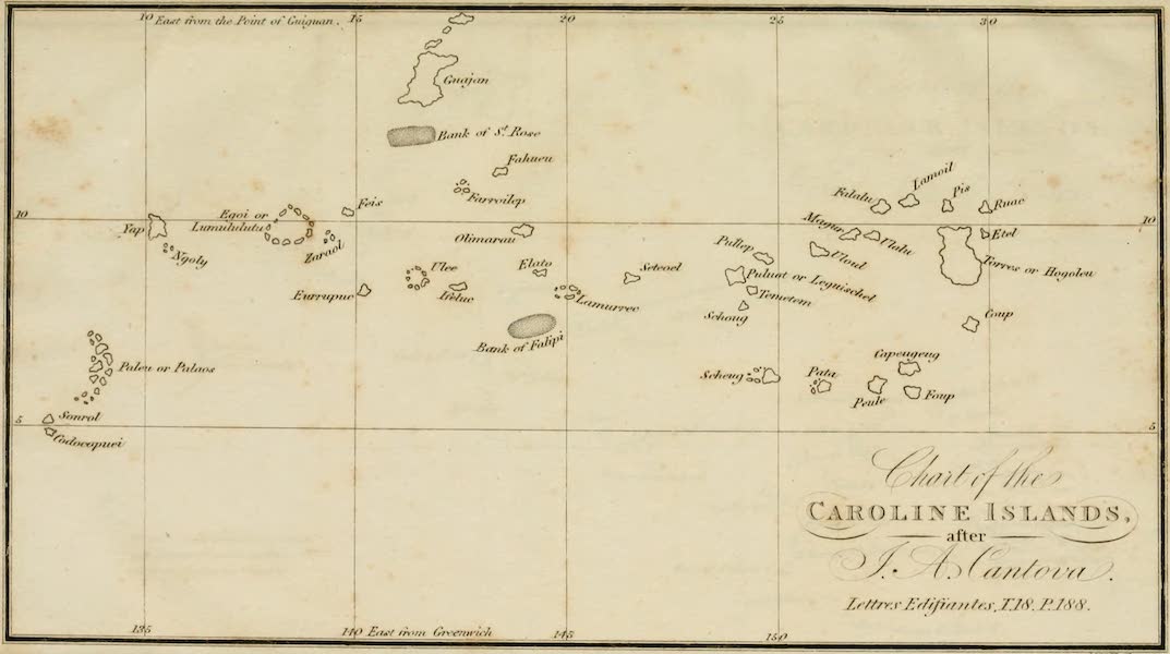 A Voyage of Discovery, into the South Sea and Beering's Straits Vol. 3 - Chart of the Caroline Islands [I] (1821)