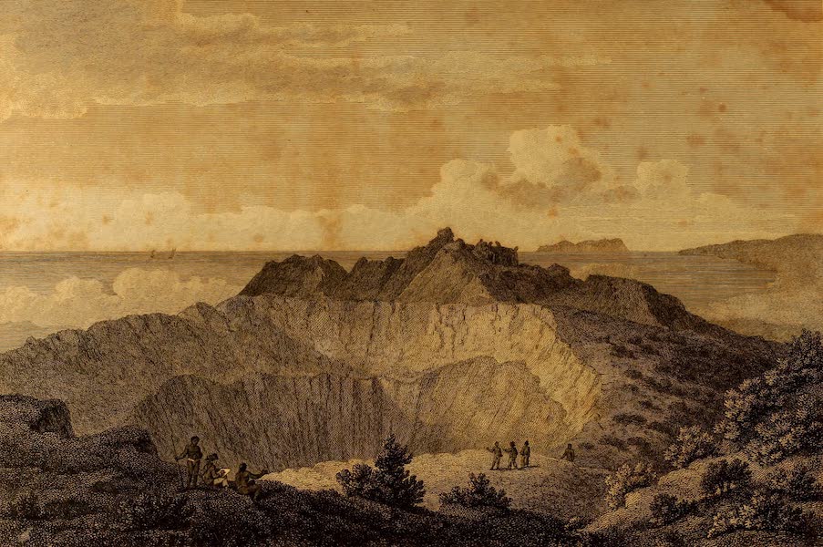 A Voyage of Discovery to the North Pacific Ocean Vol. 3 - The crater on the summit of mount Worroray, Owhyhee, with a distant view of the island of Mowee (1798)