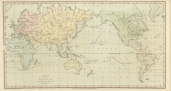 Chart of the World Shewing the Track of the Neva