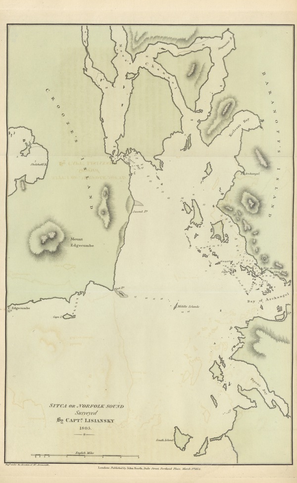 Sitca or Norfolk Sound Surveyed by Captn Lisiansky - 1805