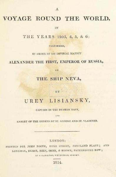 A Voyage Round the World - Title Page (1814)