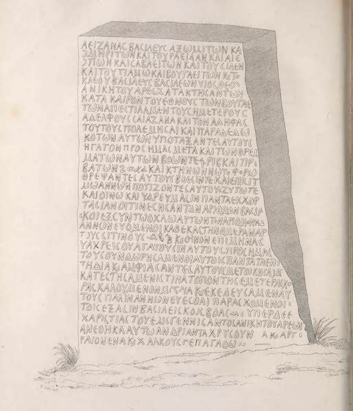 A Voyage to Abyssinia - Greek Inscription Found at Axum (1814)