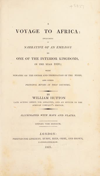 A Voyage to Africa - Title Page (1821)