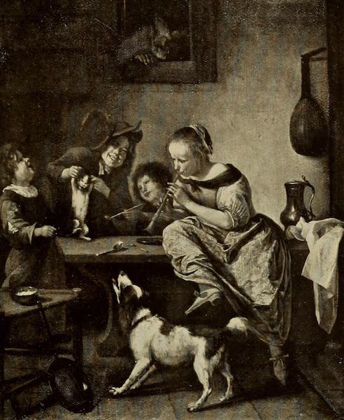 A Wanderer in Holland - The Cat’s Dancing Lesson. Jan Steen (Ryks) From a Photograph by Franz Hanfstaengl (1905)