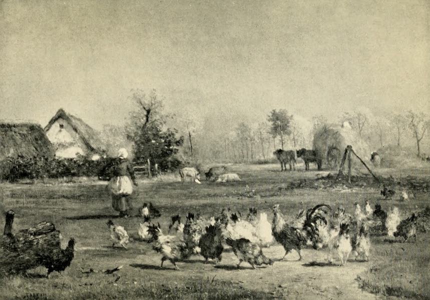 A Wanderer in Paris - La Provende des Poules. Troyon (Louvre, Thomy-Thierret Collection) From a Photograph by Alinari (1909)