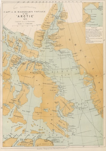 Map Illustrating Capt. A. H. Markham's Voyage in the Arctic - 1873