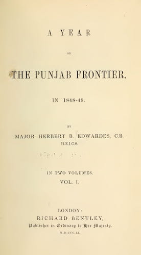 Bombay - A Year on the Punjab Frontier Vol. 1