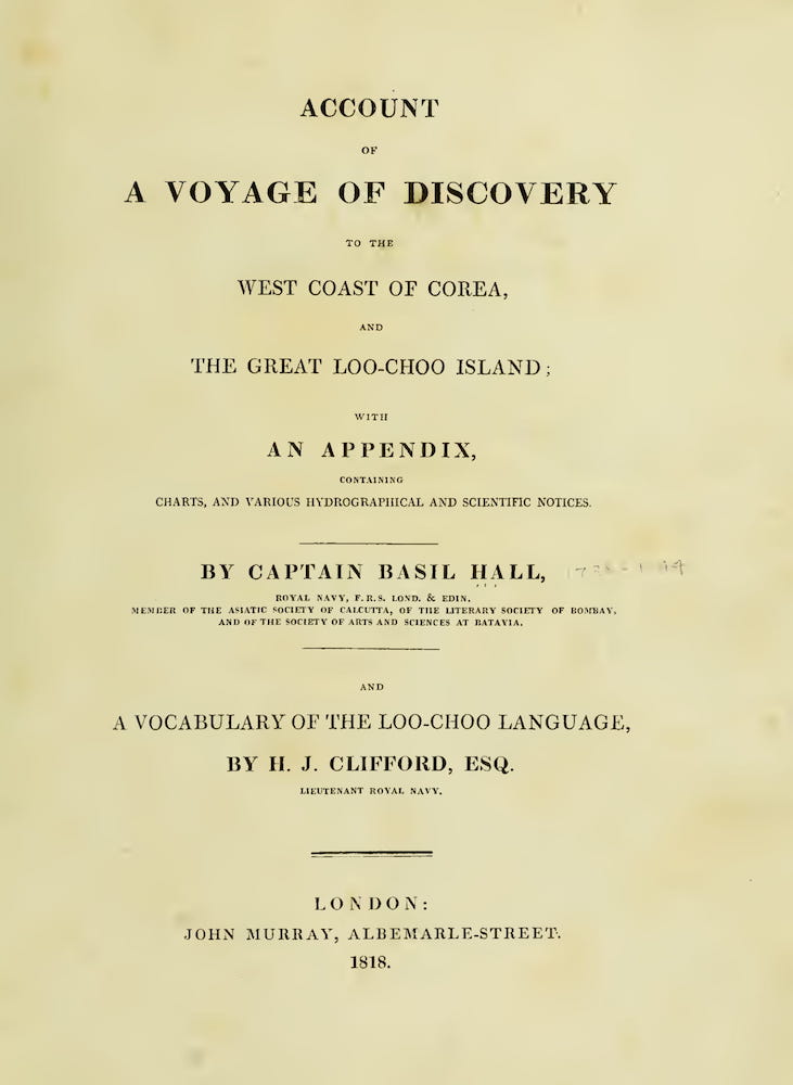 Sailing - Account of a Voyage of discovery to the West Coast of Corea