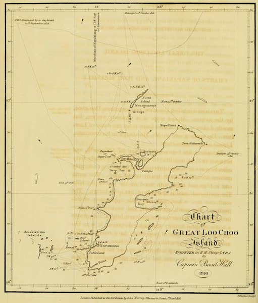 Account of a Voyage of discovery to the West Coast of Corea - Chart of the Great Loo Choo Island (1818)