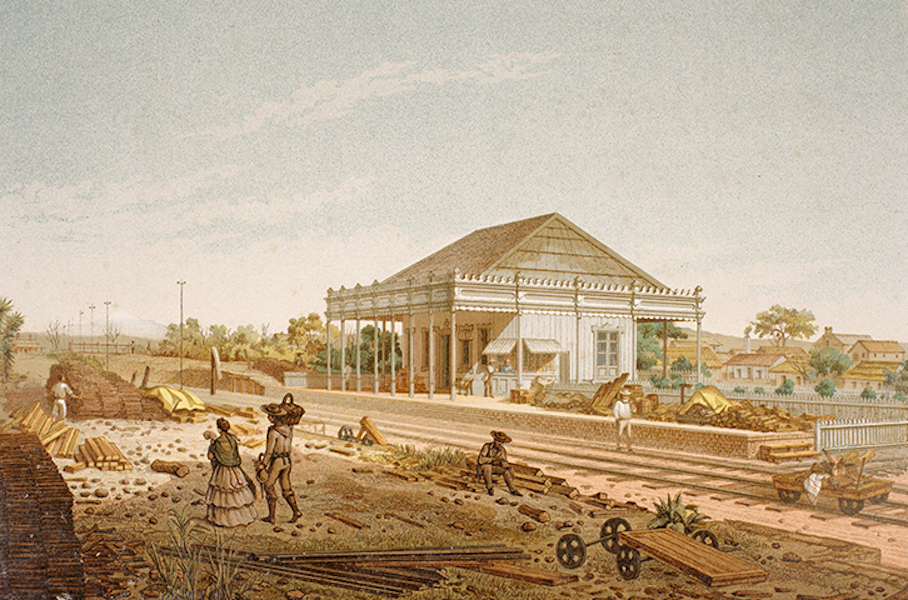Album del Ferro-Carril Mexicano - Estacion de la Soledad (1877)