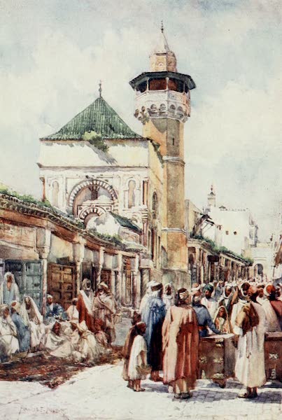 Algeria and Tunis, Painted and Described - Mosque of Sidi Ben Ziad, Tunis - the Auction Day (1906)