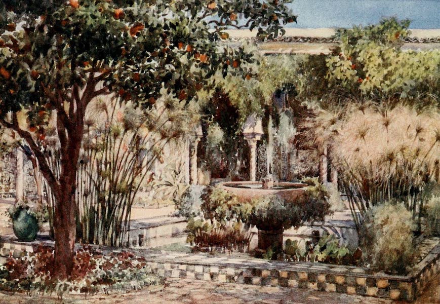 Algeria and Tunis, Painted and Described - The Garden Court of an Old Moorish Villa, Algiers (1906)