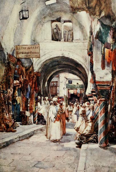 Algeria and Tunis, Painted and Described - Souk des Etoffes, Tunis (1906)