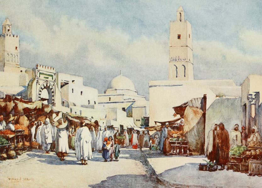 Algeria and Tunis, Painted and Described - La Grande Rue, Kairouan (1906)