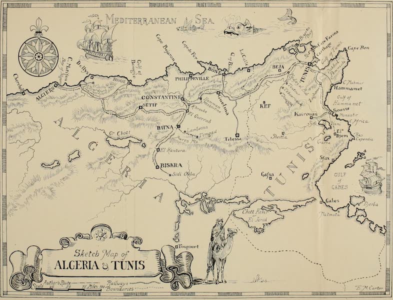 Algeria and Tunis, Painted and Described - Sketch Map of Algeria and Tunis (1906)