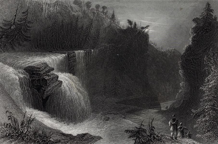 American Scenery Vol. I - Trenton Falls, view down the Ravine (1840)