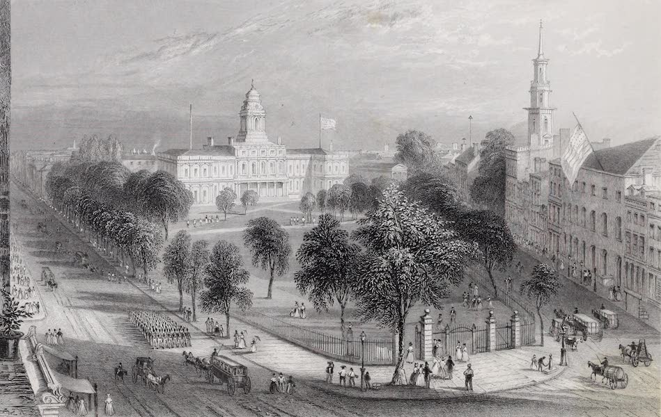 American Scenery Vol. I - The Park and City Hall, New York (1840)