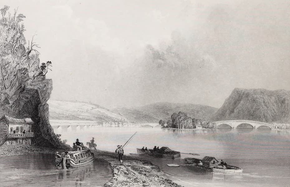 American Scenery Vol. II - View of Northumberland (on the Susquehanna) (1840)