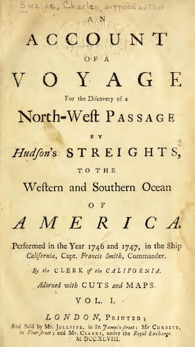 University of Pittsburgh - An Account of a Voyage for the Discovery of a North-West Passage Vol. 1