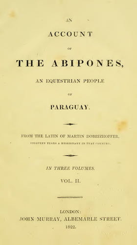 An Account of the Abipones Vol. 2 (1822)
