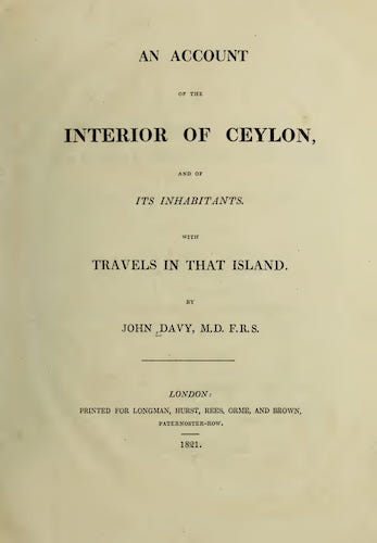 Madras - An Account of the Interior of Ceylon